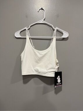 NWT Four Laps Poise Longline Sports Bra in White Size Small